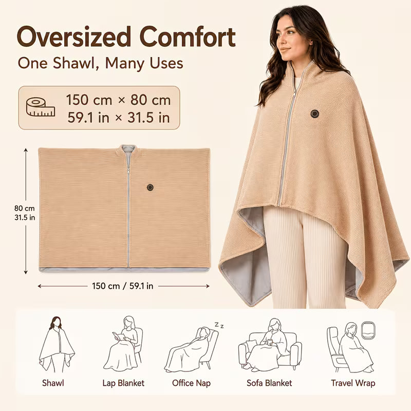 🔥Wearable Heated Blanket Shawl | Portable USB-Powered Warmth for Home, Work & Outdoors