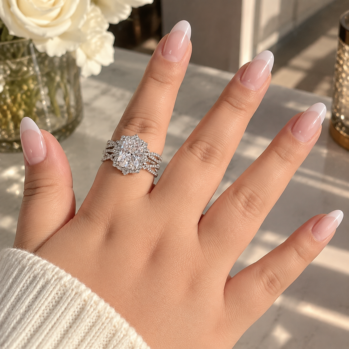 ✨ 2-in-1 Radiant Cut Stackable Ring Set – One Ring, Endless Elegance 💎