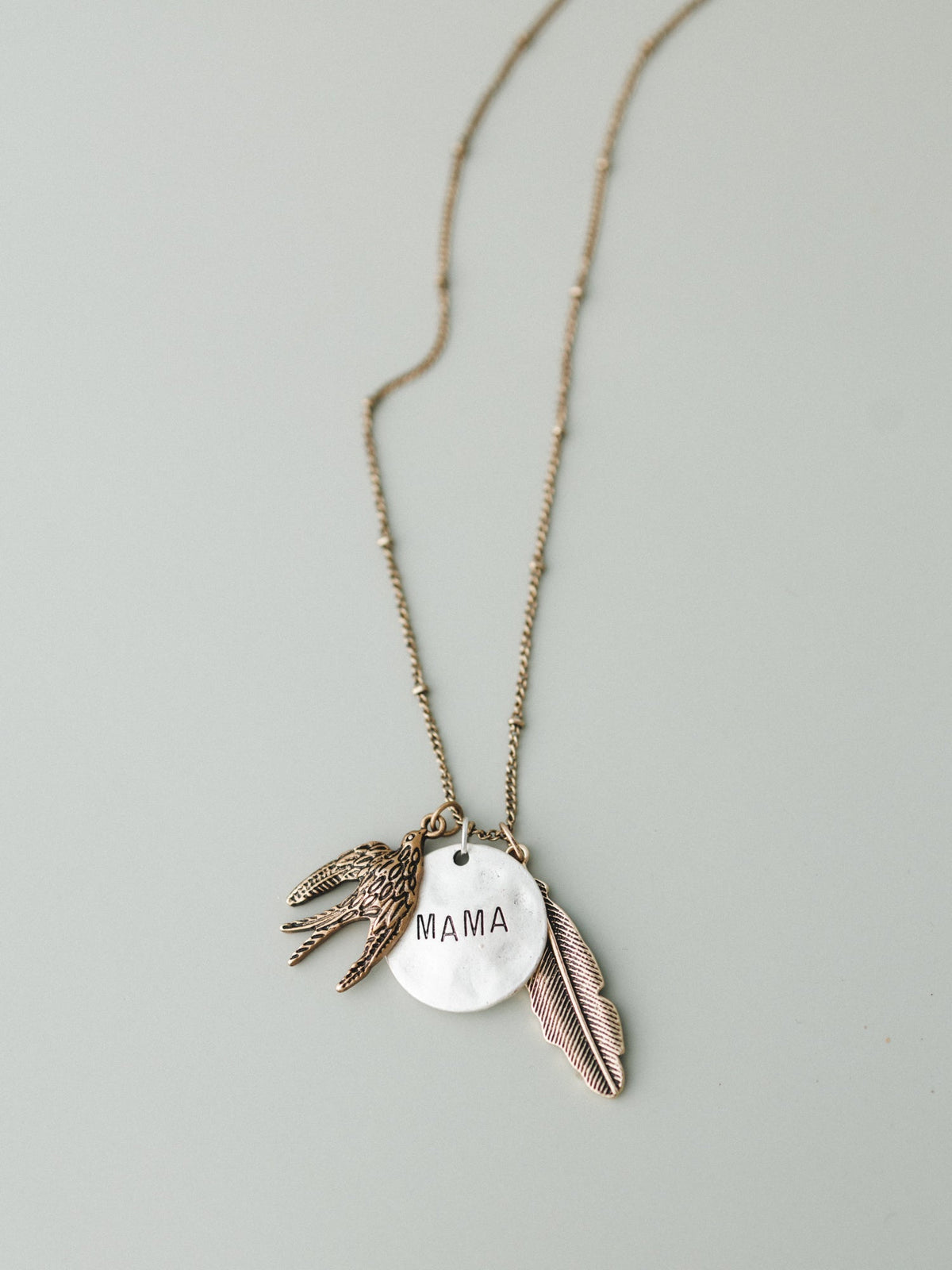 Mama Bird Necklace - Mixed Metal
