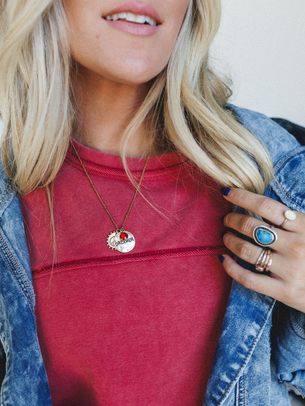 July Dreamer Birthstone Necklace - Ruby