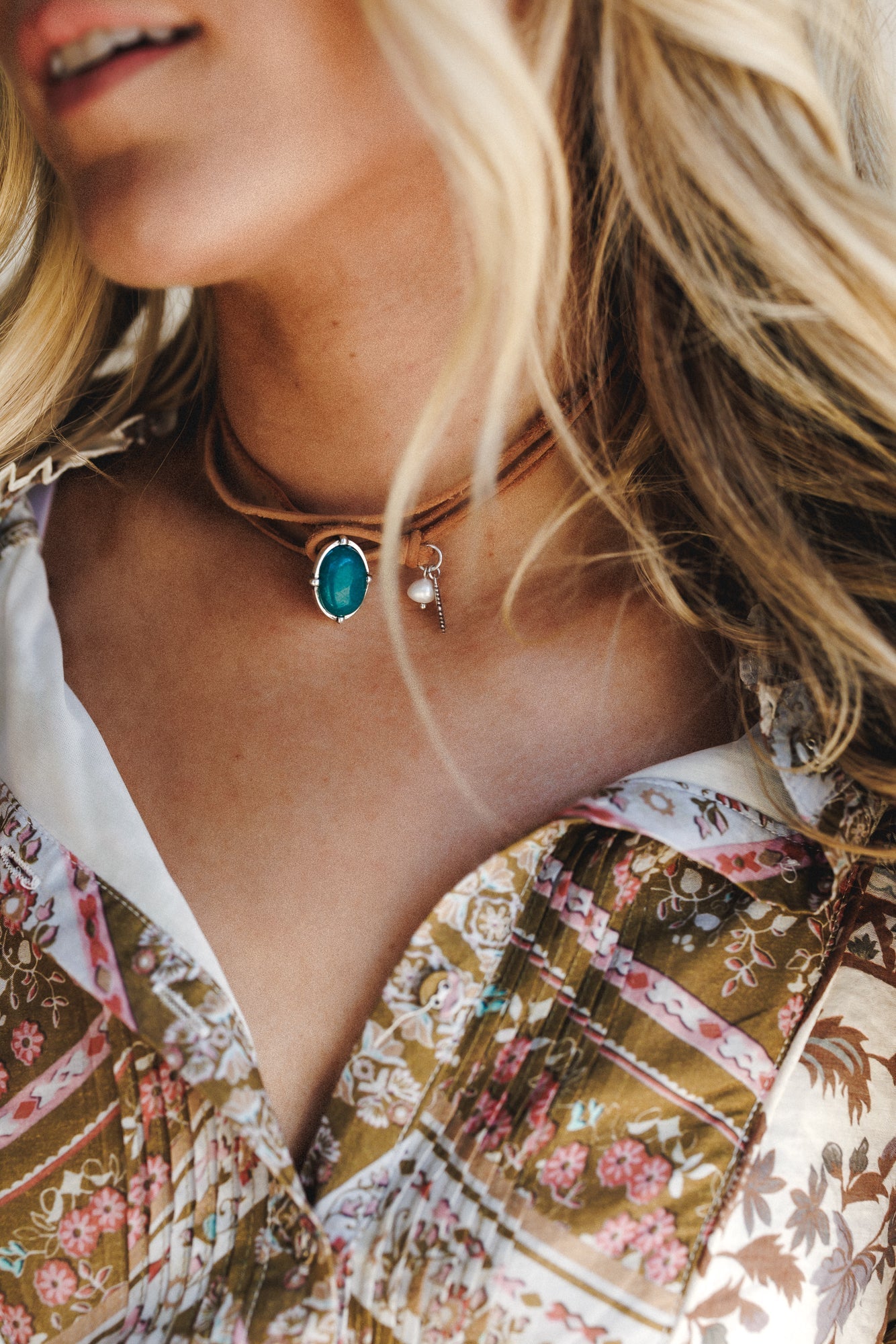 Wish Out Loud Choker Necklace - Turquoise - Pre Order
