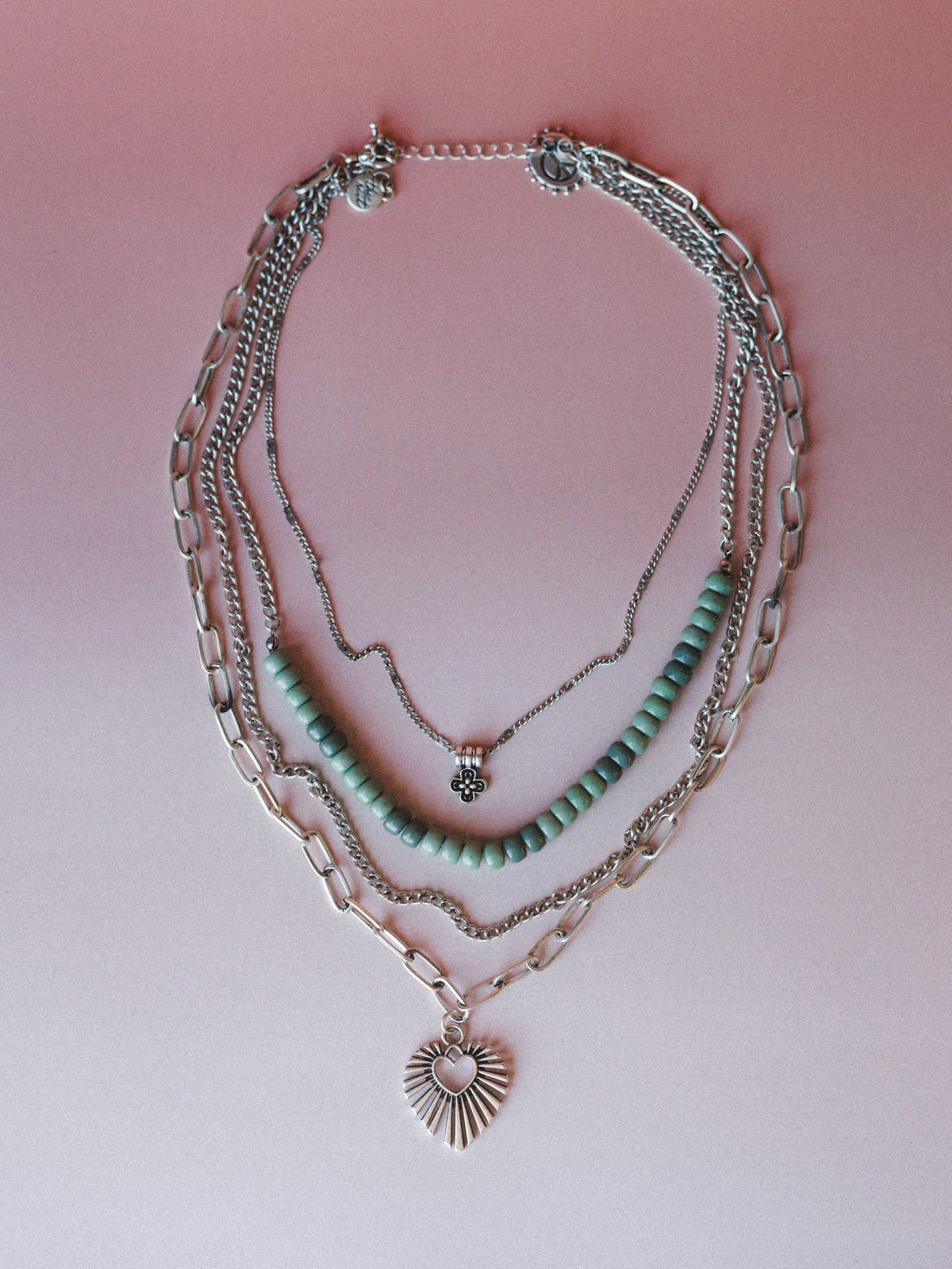 Viktoria Layered Necklace - Green