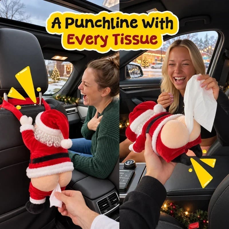 🎅 Funny Santa Butt Tissue Box – The Cheekiest Christmas Decor! - 30 cm High