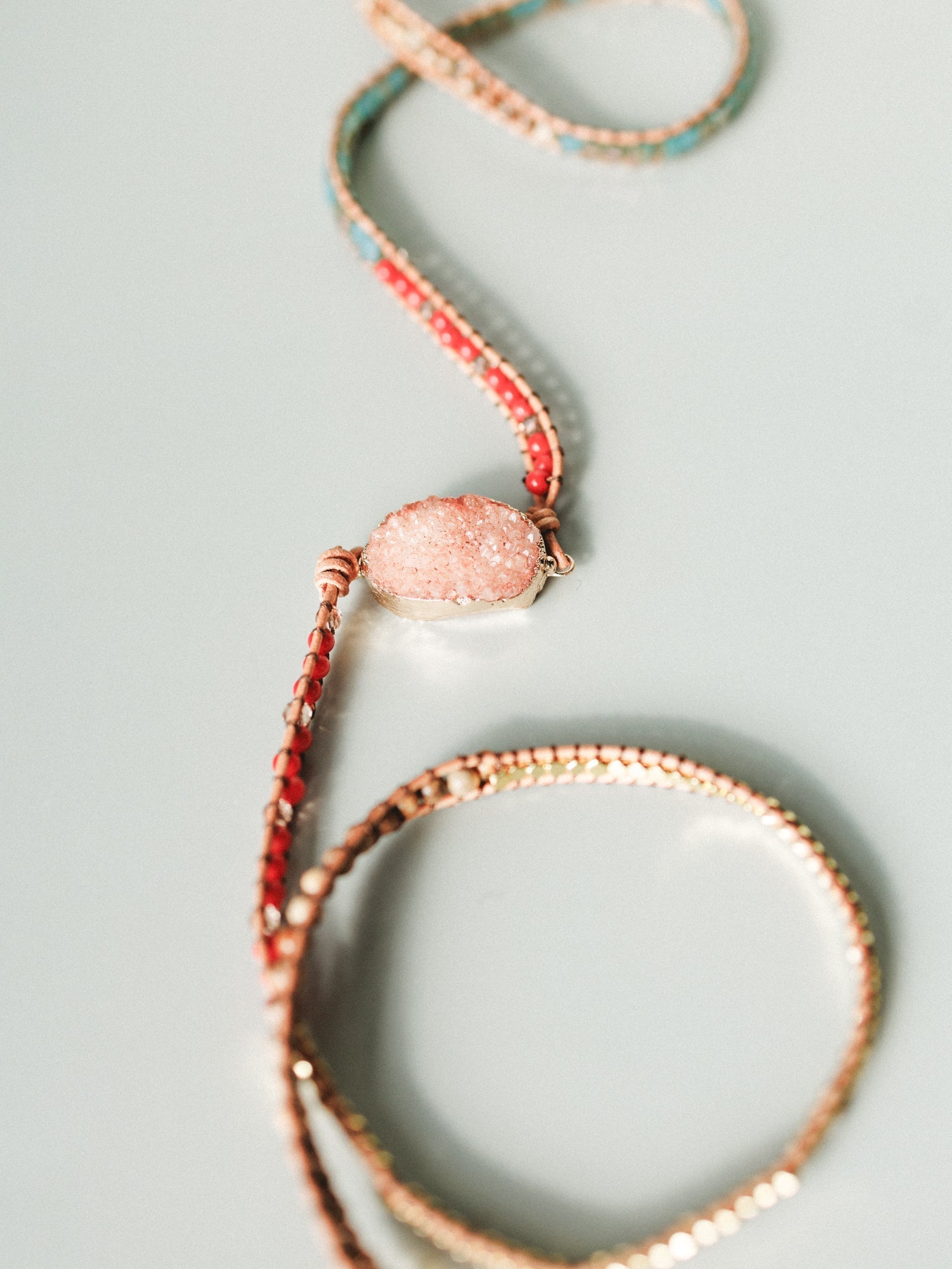 On The Horizon Wrap Bracelet - Coral Multi