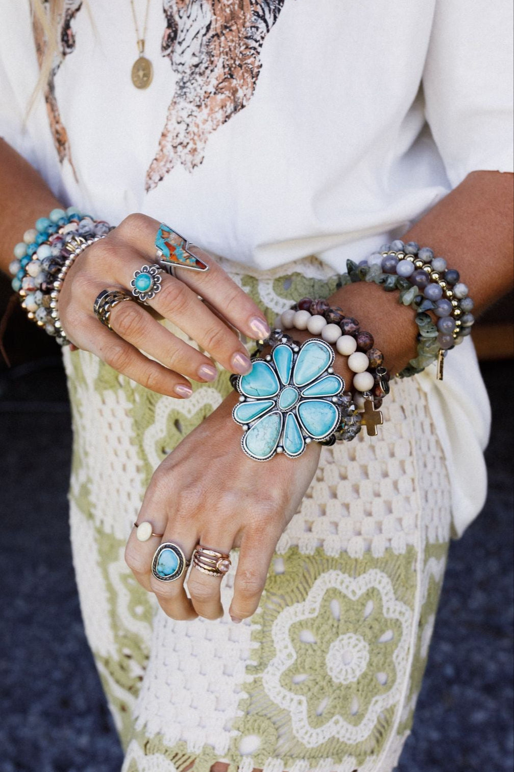 Southern Charm Stretch Bracelet - Turquoise - Pre Order
