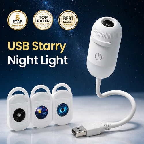 2-in-1 Galaxy Star Projector USB Night Light for Indoor Decor