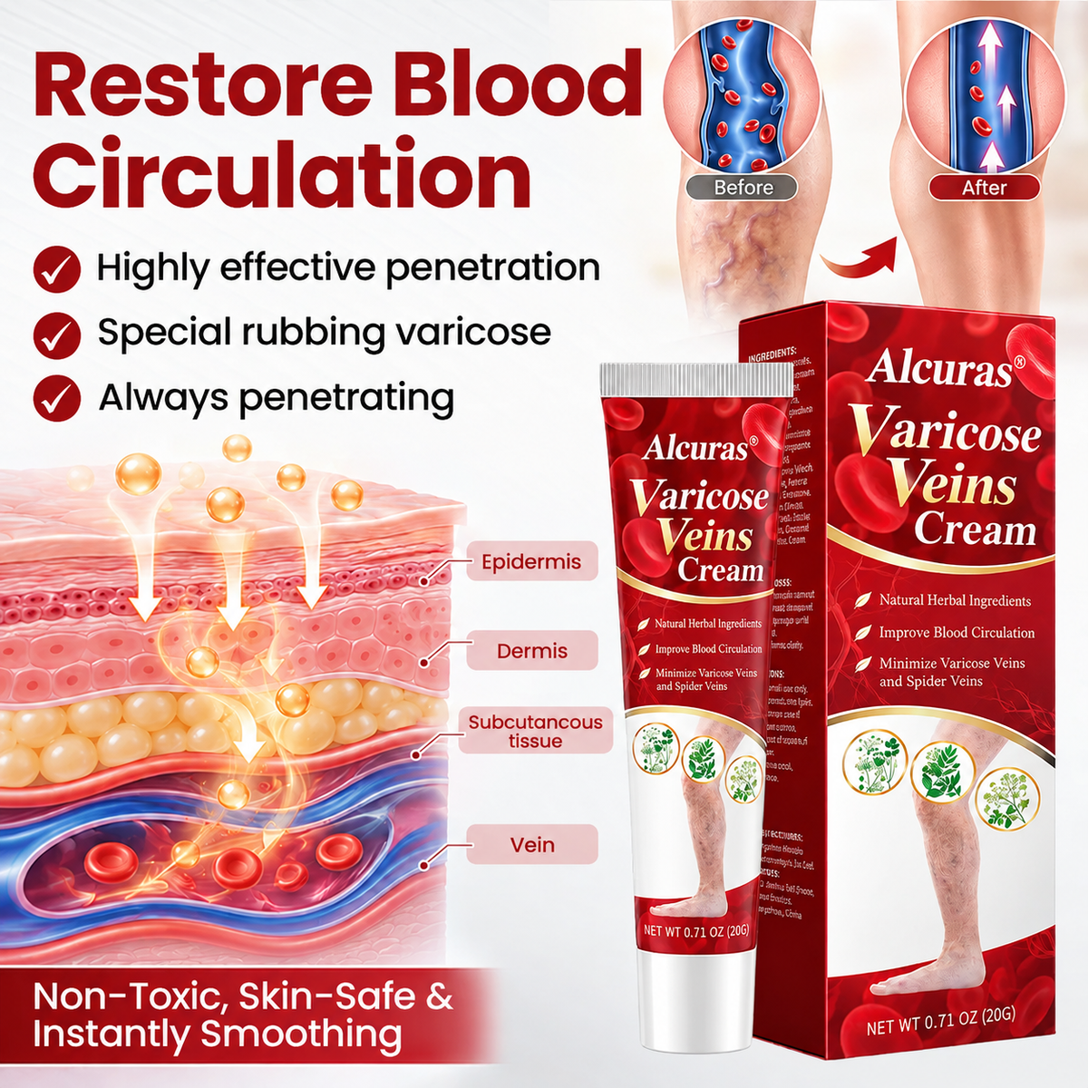 Alcuras® Varicose & Spider Vein Relief Cream