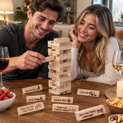 👩‍❤️‍💋‍👨couple date block tower jenga game💕