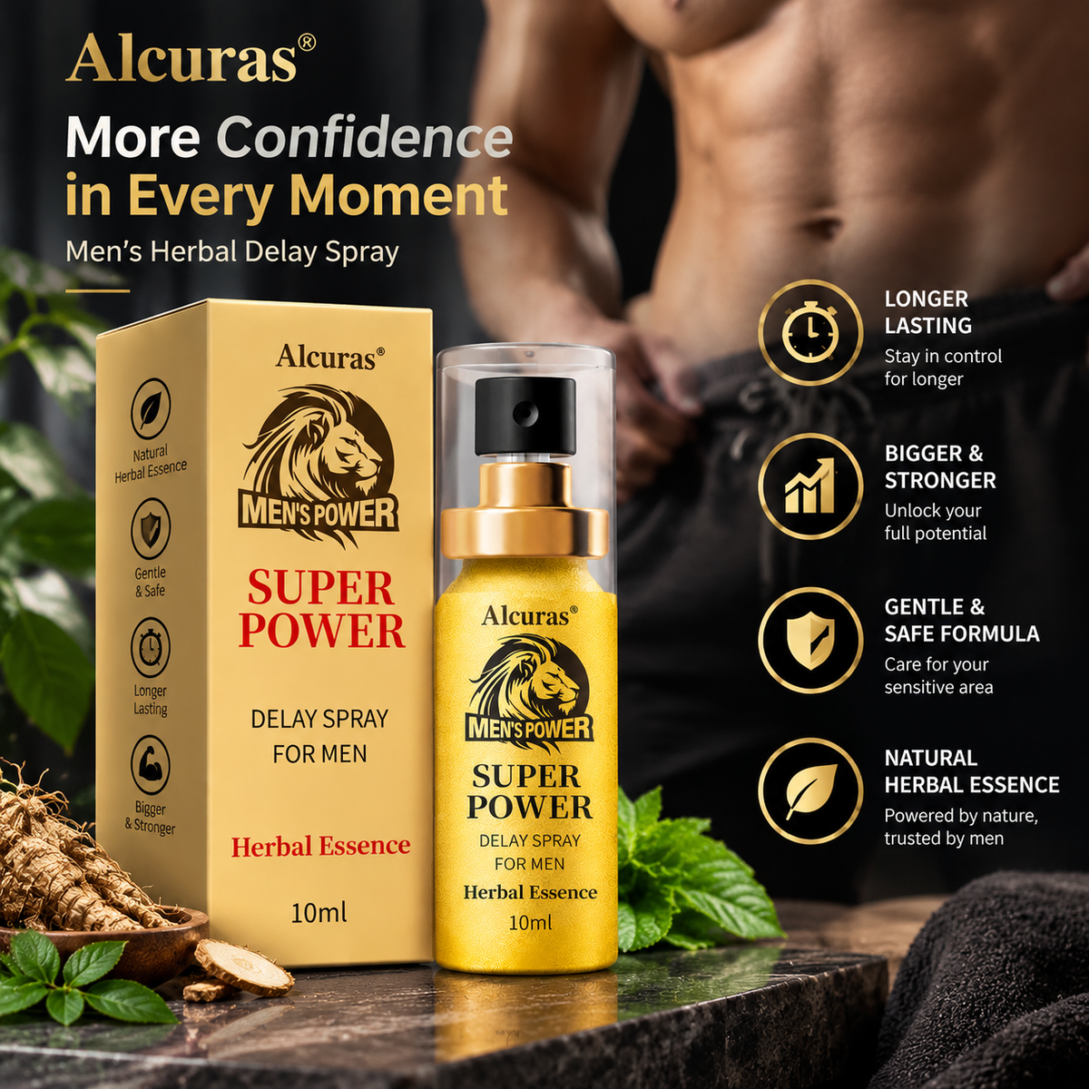 Alcuras® Men’s Gold Lion-Head Spray