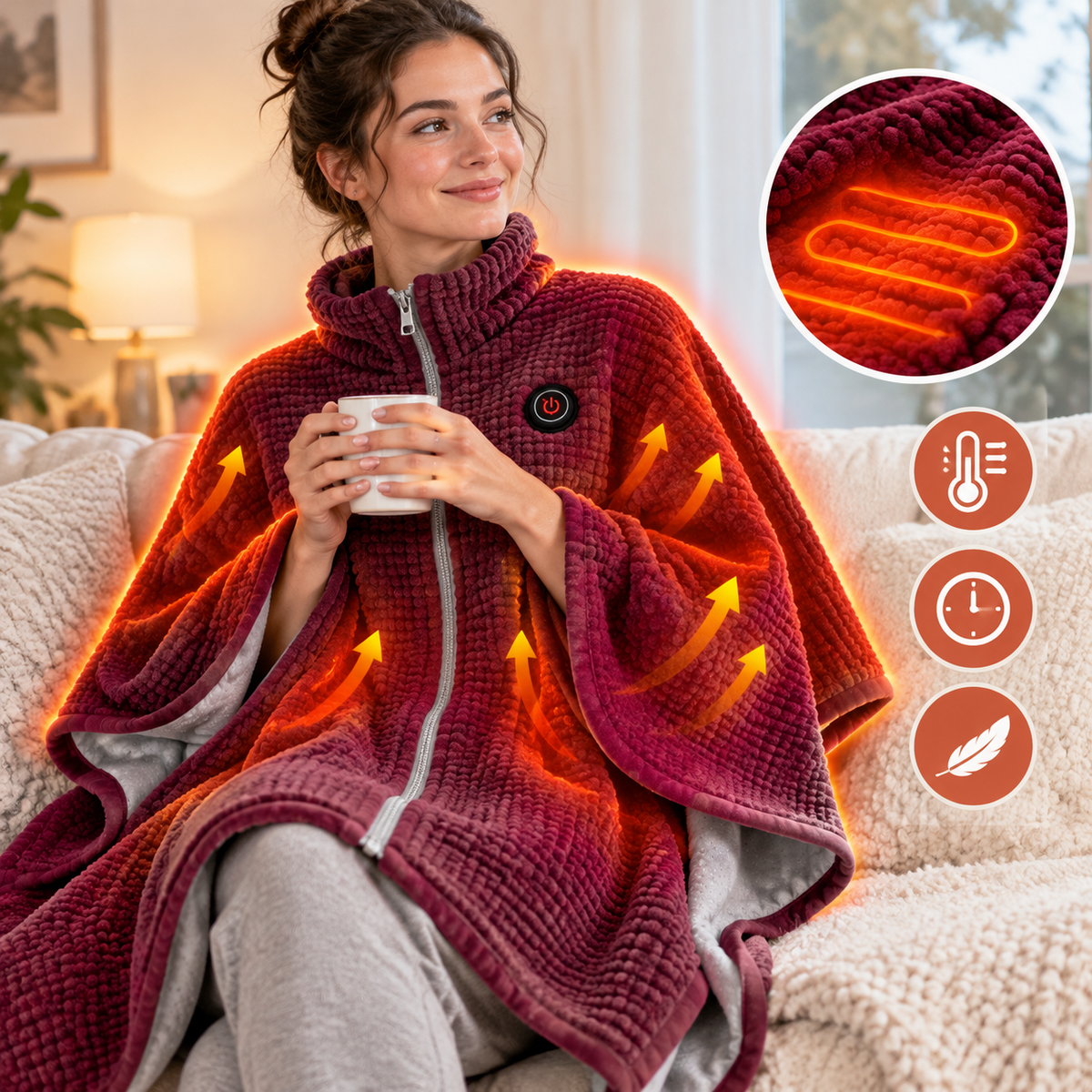 🔥Wearable Heated Blanket Shawl | Portable USB-Powered Warmth for Home, Work & Outdoors