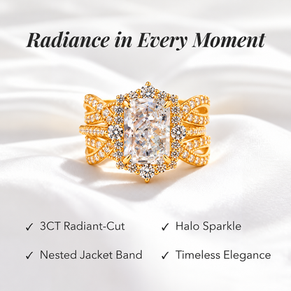 ✨ 2-in-1 Radiant Cut Stackable Ring Set – One Ring, Endless Elegance 💎
