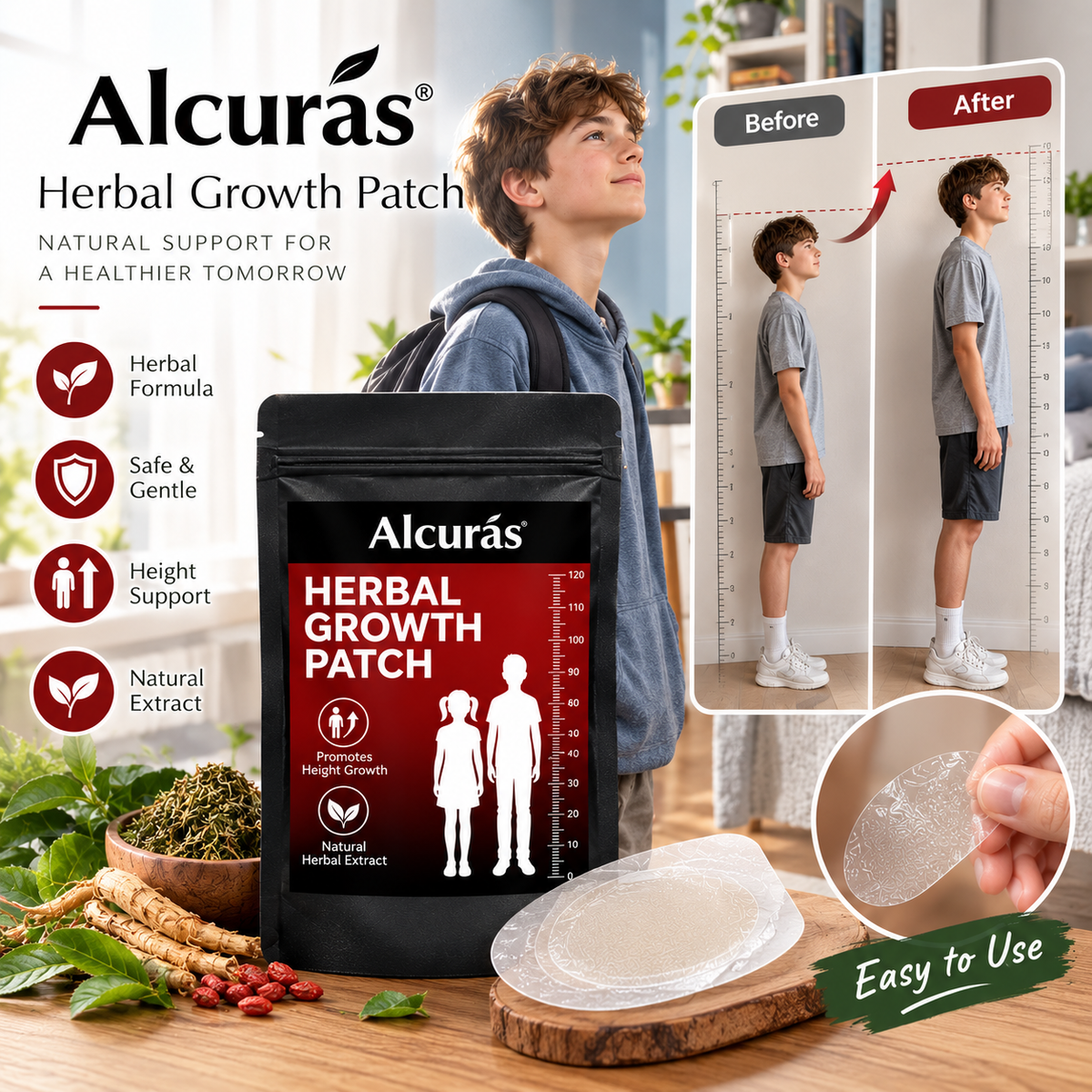 Alcuras® Herbal Growth Patch - Support Natural Height