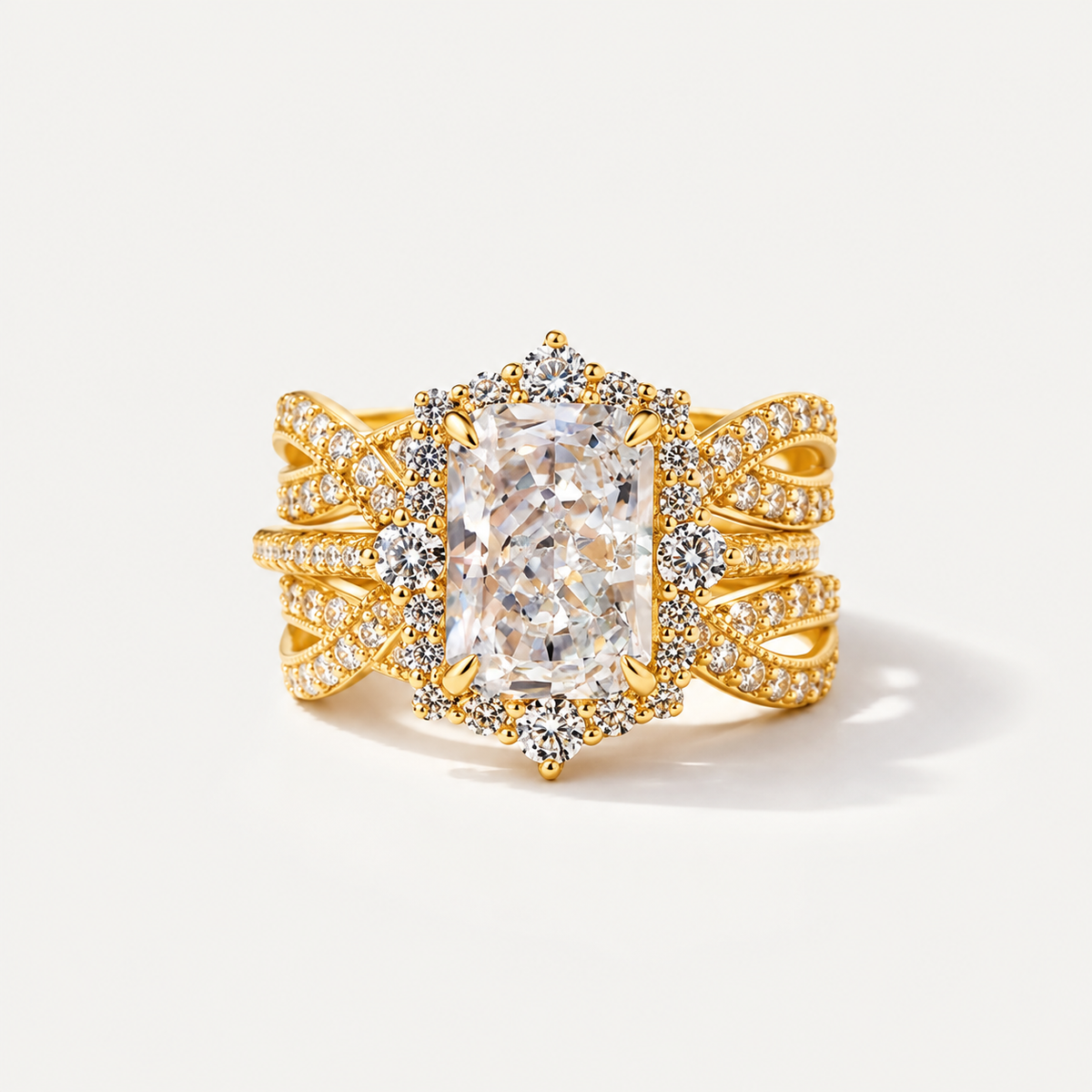 ✨ 2-in-1 Radiant Cut Stackable Ring Set – One Ring, Endless Elegance 💎