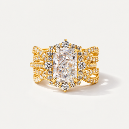 ✨ 2-in-1 Radiant Cut Stackable Ring Set – One Ring, Endless Elegance 💎
