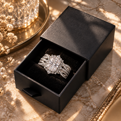 ✨ 2-in-1 Radiant Cut Stackable Ring Set – One Ring, Endless Elegance 💎