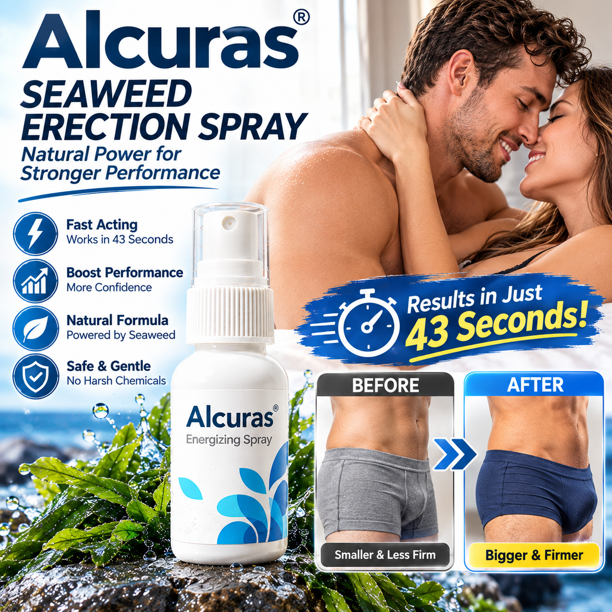 Alcuras® Seaweed Erection Spray | Rock-Hard Erections in Just 43 Seconds!