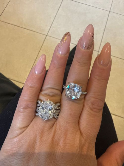 ✨ 2-in-1 Radiant Cut Stackable Ring Set – One Ring, Endless Elegance 💎