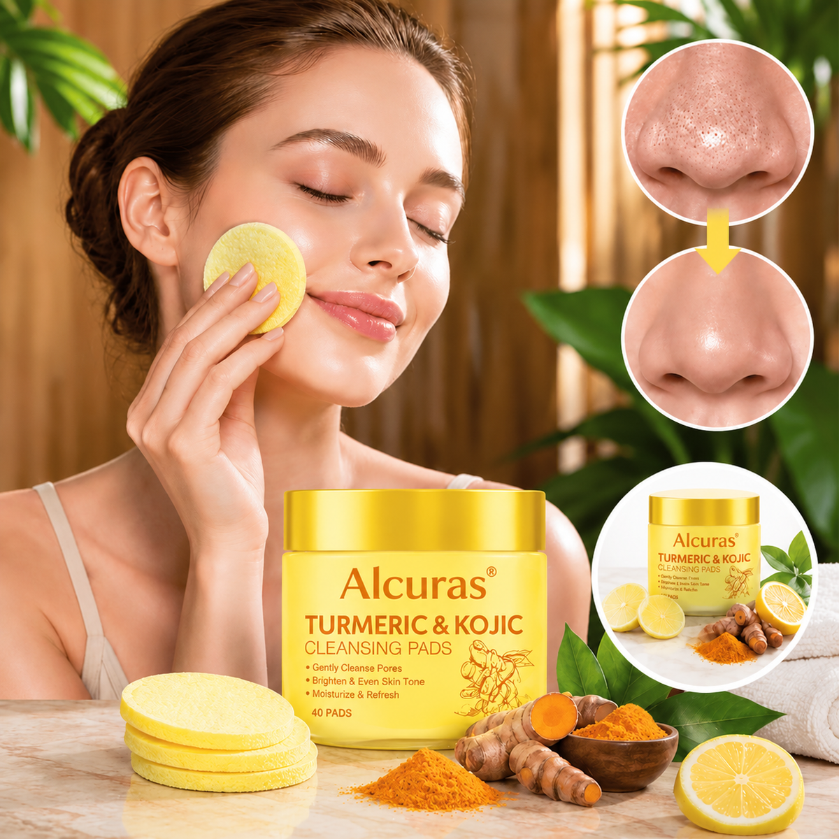 Alcuras® Turmeric & Kojic Cleansing Pads