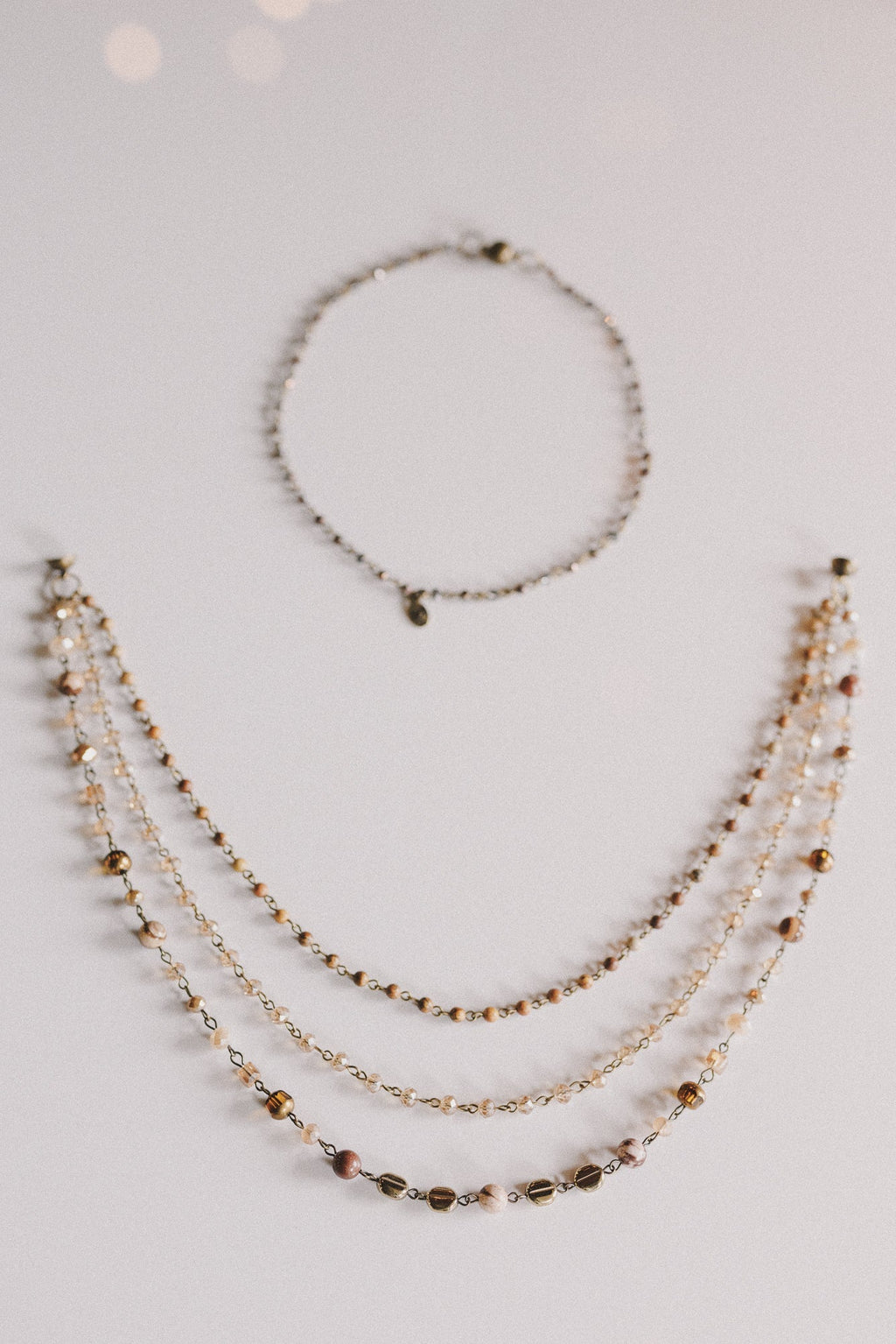 Rainfall Cascading Necklace - Brown