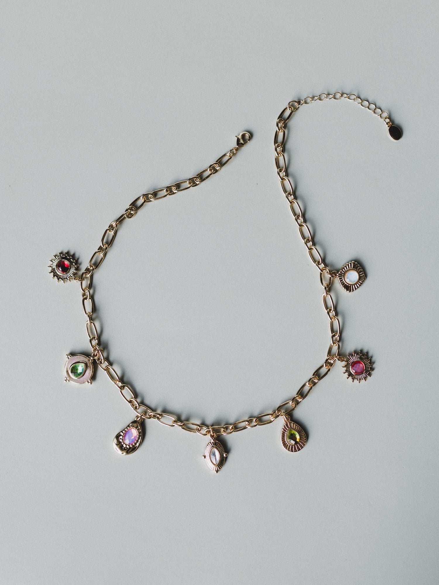 Jewel Charm Necklace - Multi