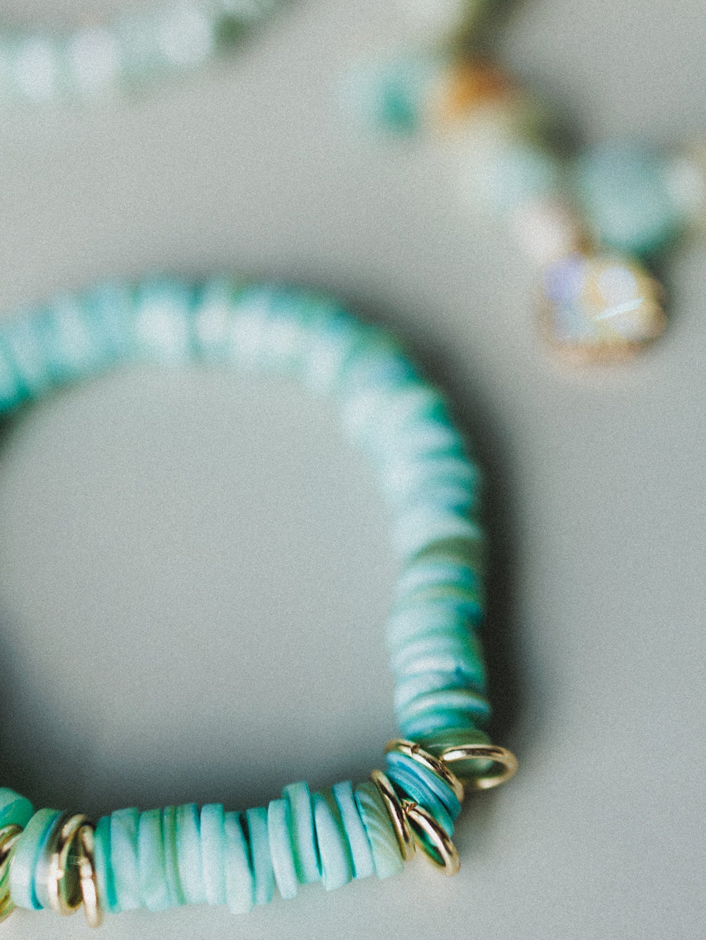 Summer Glow Beaded Bracelets - Aqua