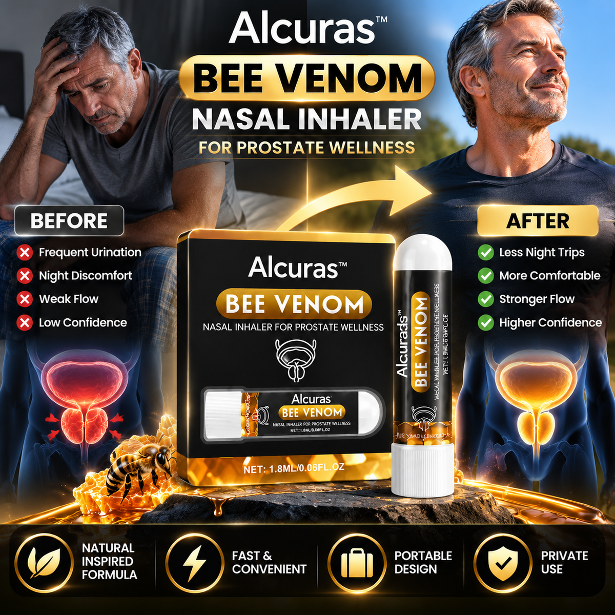 Alcuras™ Nasal Inhaler for Prostate Health-Regain Your Confidence✨