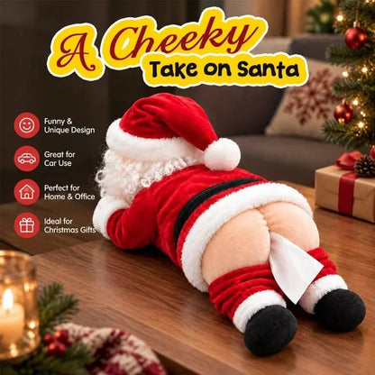 🎅 Funny Santa Butt Tissue Box – The Cheekiest Christmas Decor! - 30 cm High