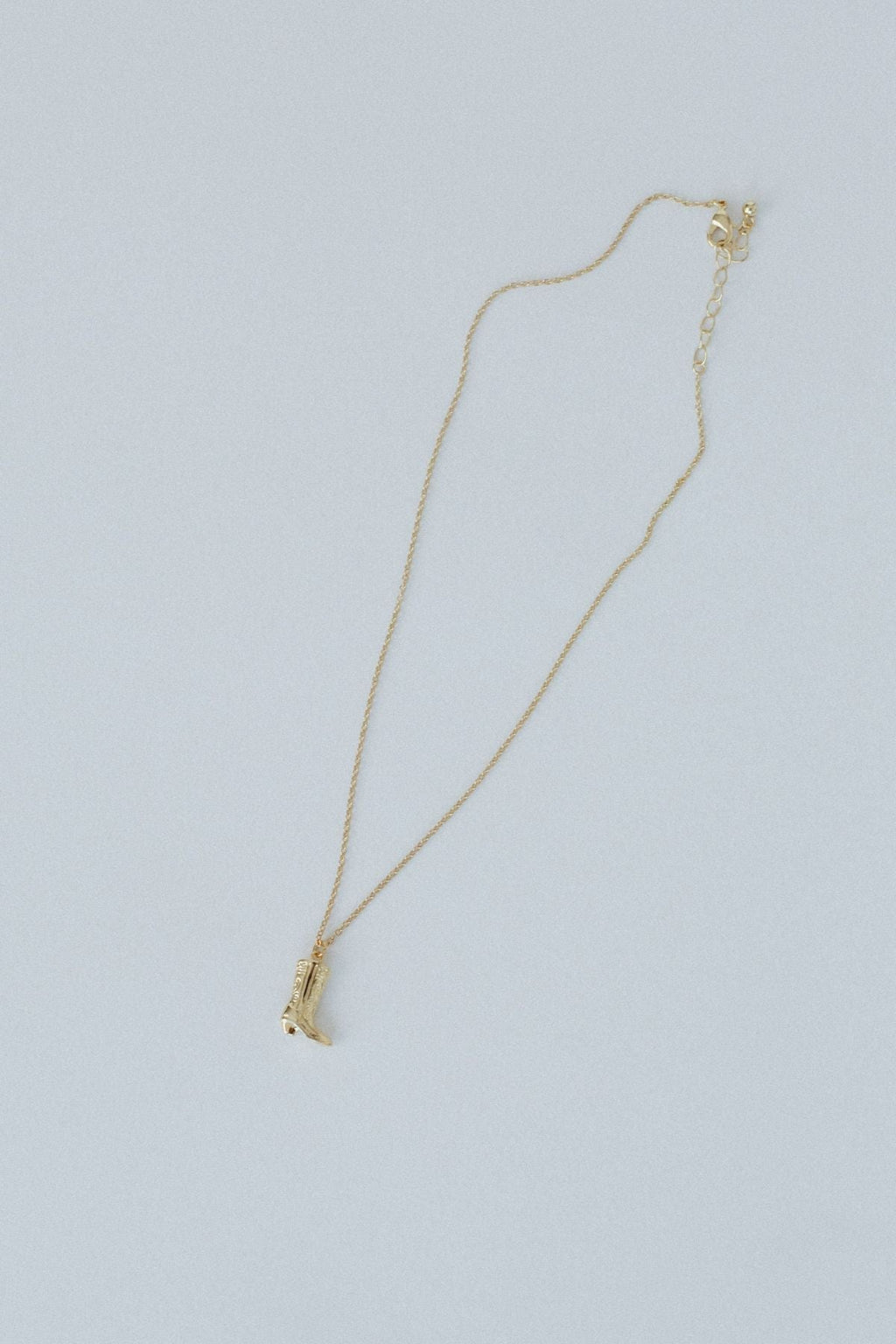 Yee Haw Cowboy Boot Necklace - Gold
