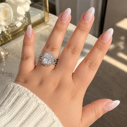 ✨ 2-in-1 Radiant Cut Stackable Ring Set – One Ring, Endless Elegance 💎