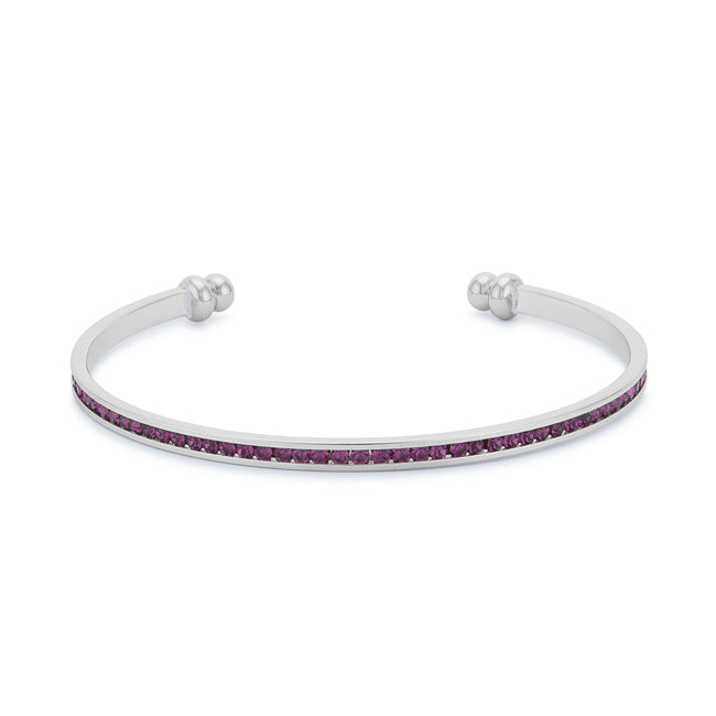 Channel-Set Amethyst Cubic Zirconia Cuff