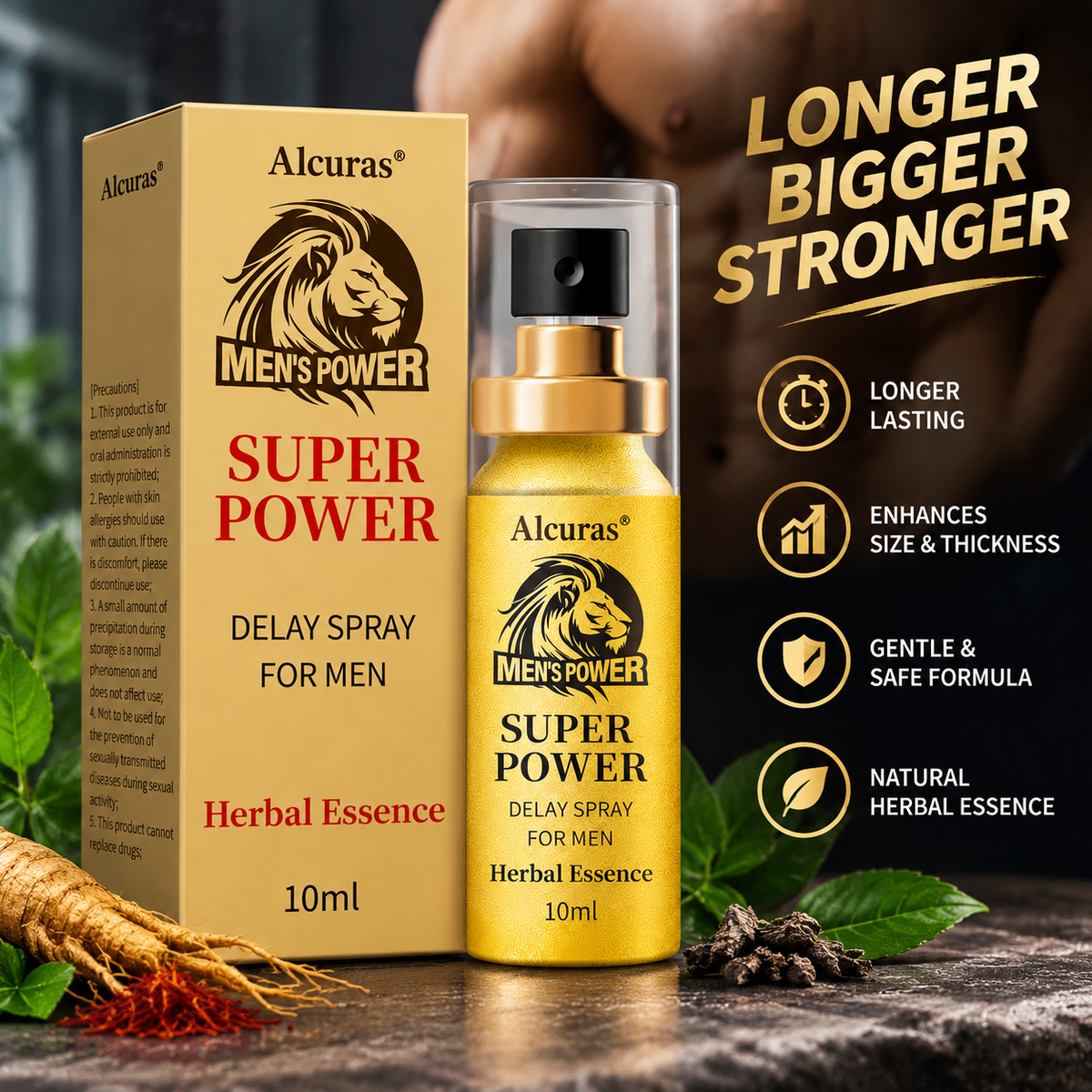 Alcuras® Men’s Gold Lion-Head Spray