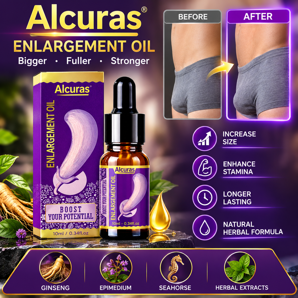 Alcuras® Unlock Your Full Potential: Bigger, Stronger & Lasting Longer Naturally!