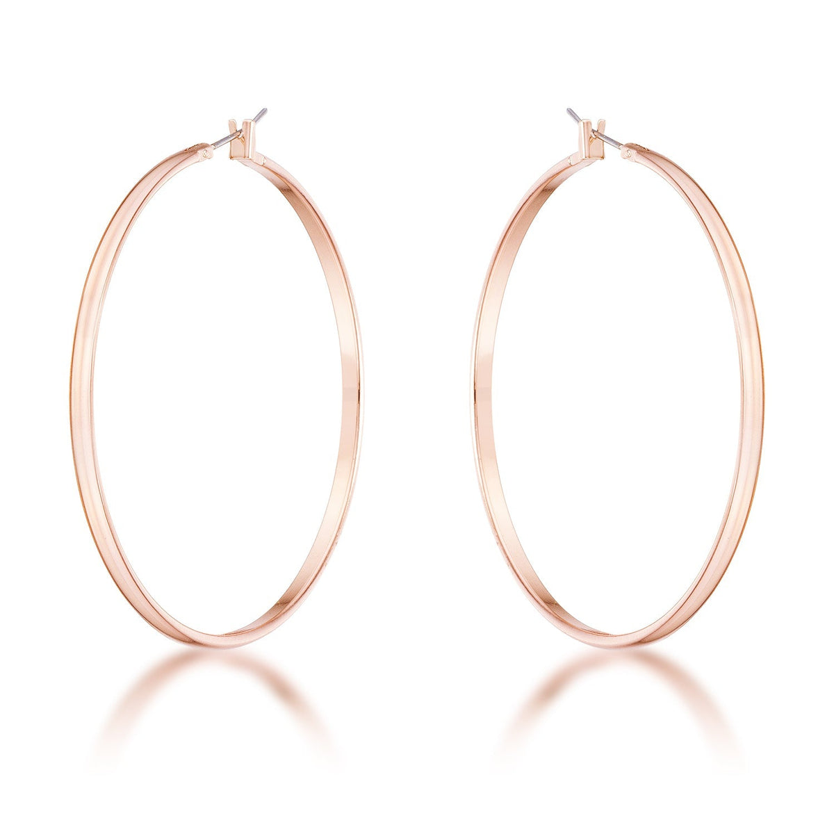 55mm Rose Gold Plated Classic Hoop Earrings