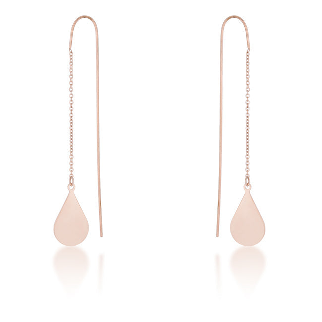 Chloe Rose Gold Teardrop Threader Earrings