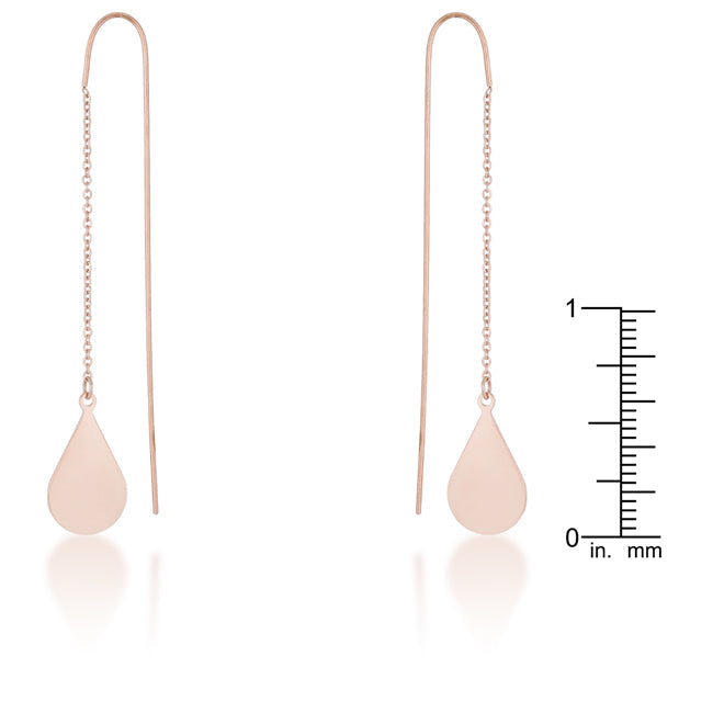 Chloe Rose Gold Teardrop Threader Earrings