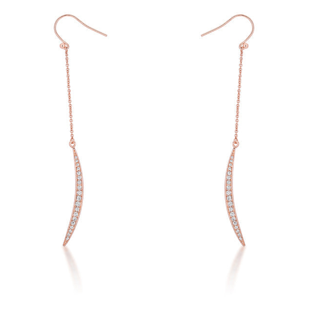 Luna Rose Gold Delicate Moon Drop Earrings