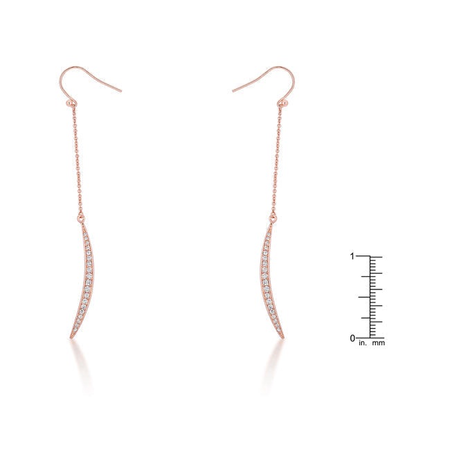 Luna Rose Gold Delicate Moon Drop Earrings