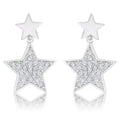 Bianca Rhodium Star Drop Earrings