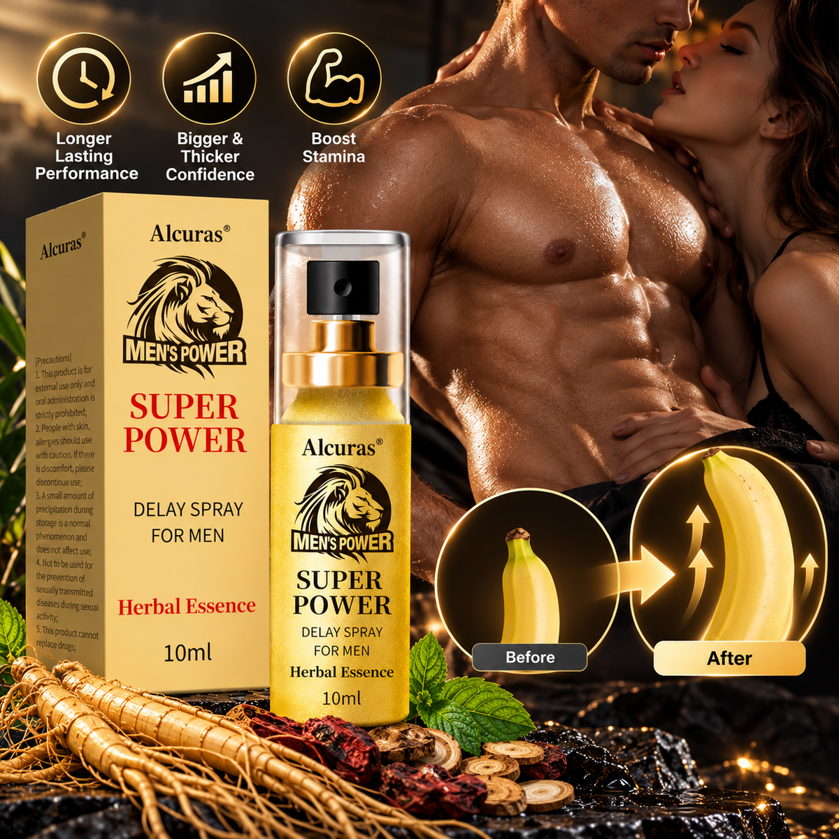 Alcuras® Men’s Gold Lion-Head Spray