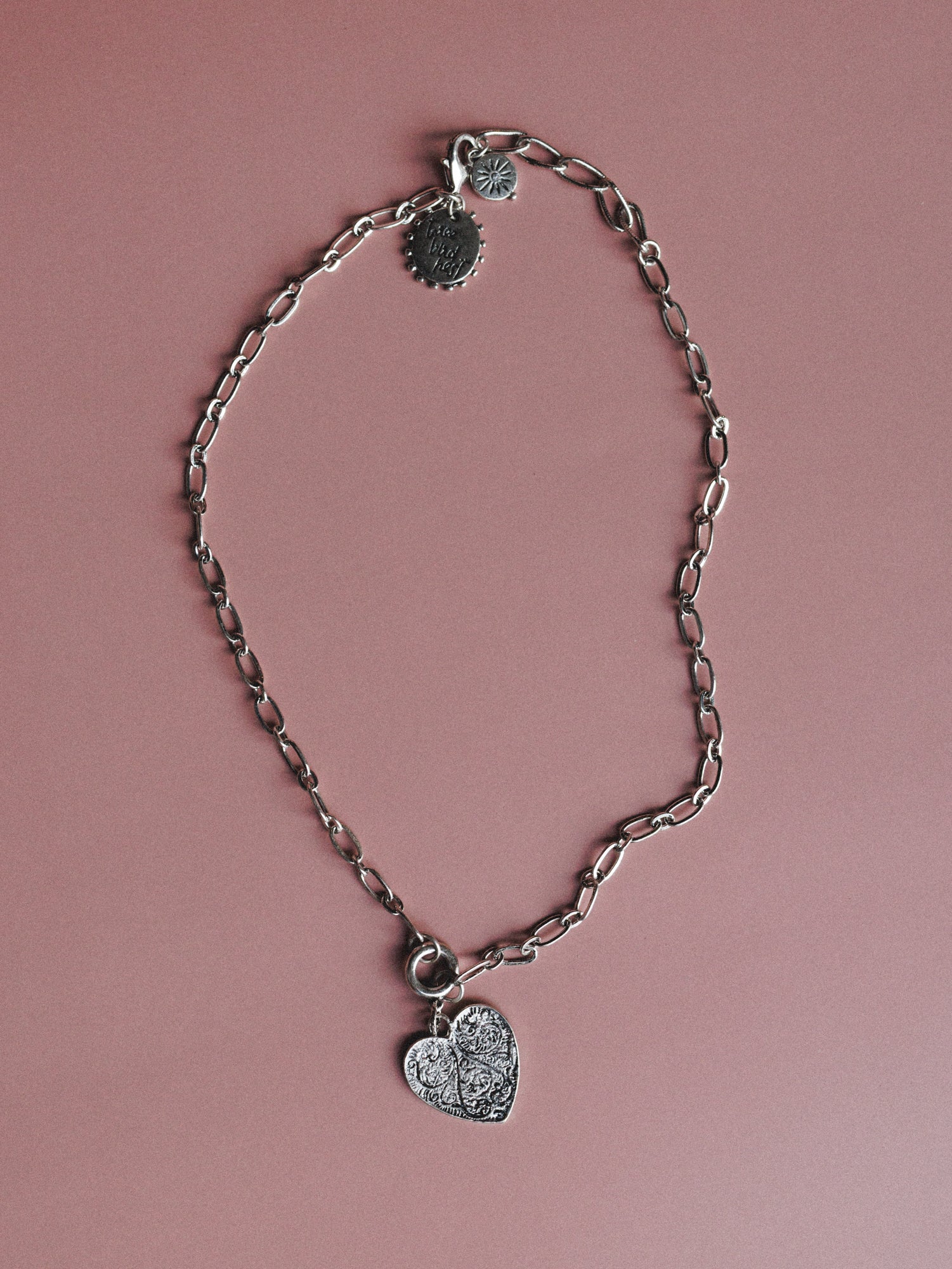 Lush Heart Necklace - Silver