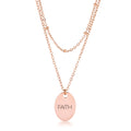 Rose Gold Double Chain FAITH Necklace
