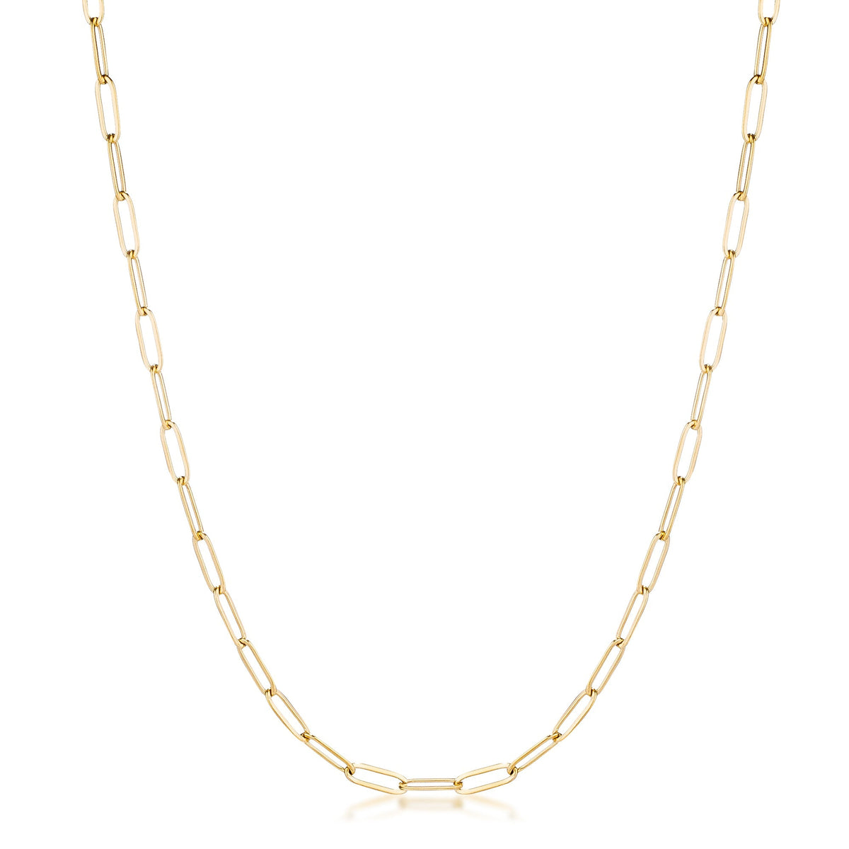 16" Gold Plated Petite Paperclip Chain Necklace