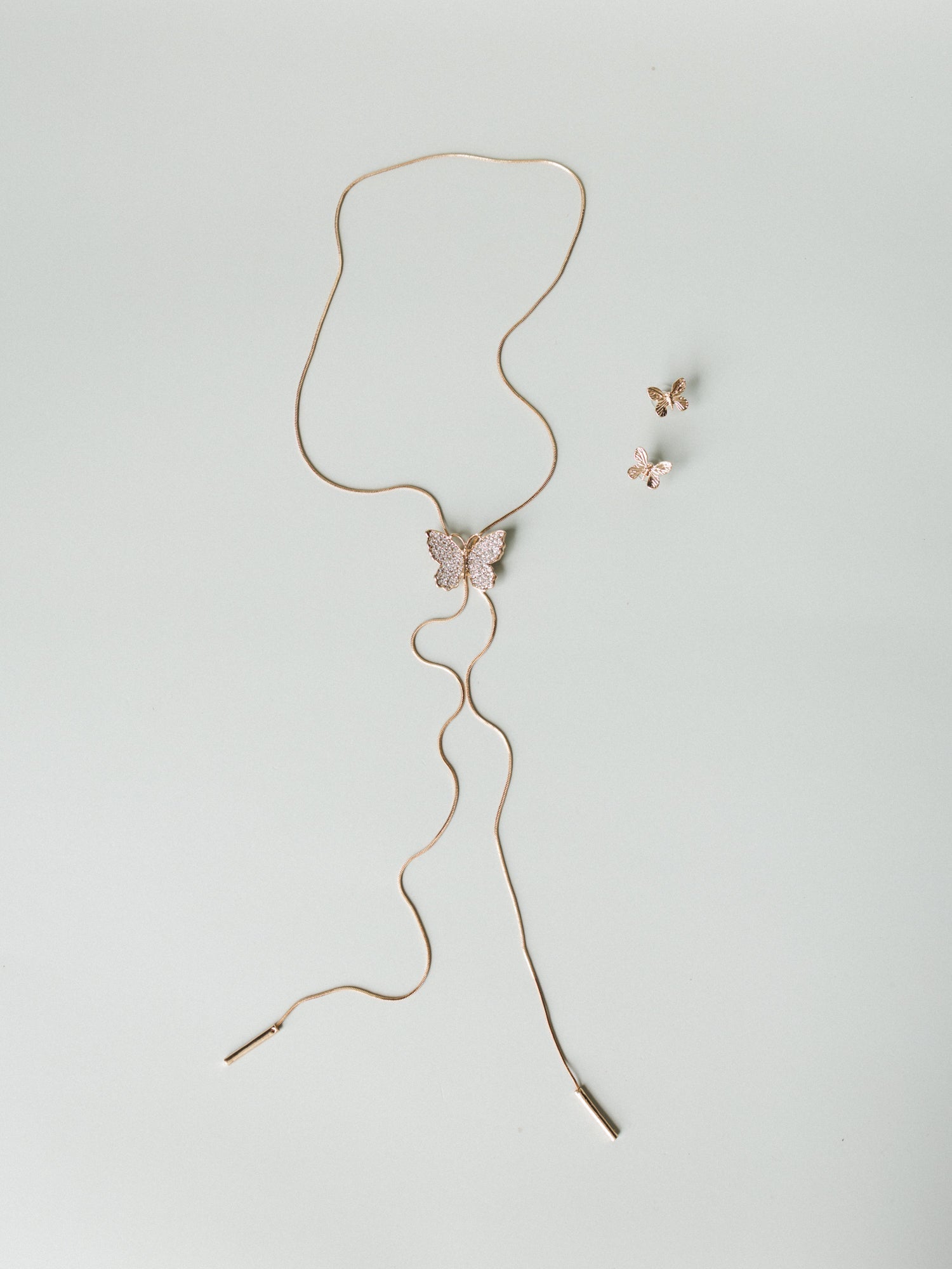 Butterfly Kisses Necklace & Earring Set - Gold