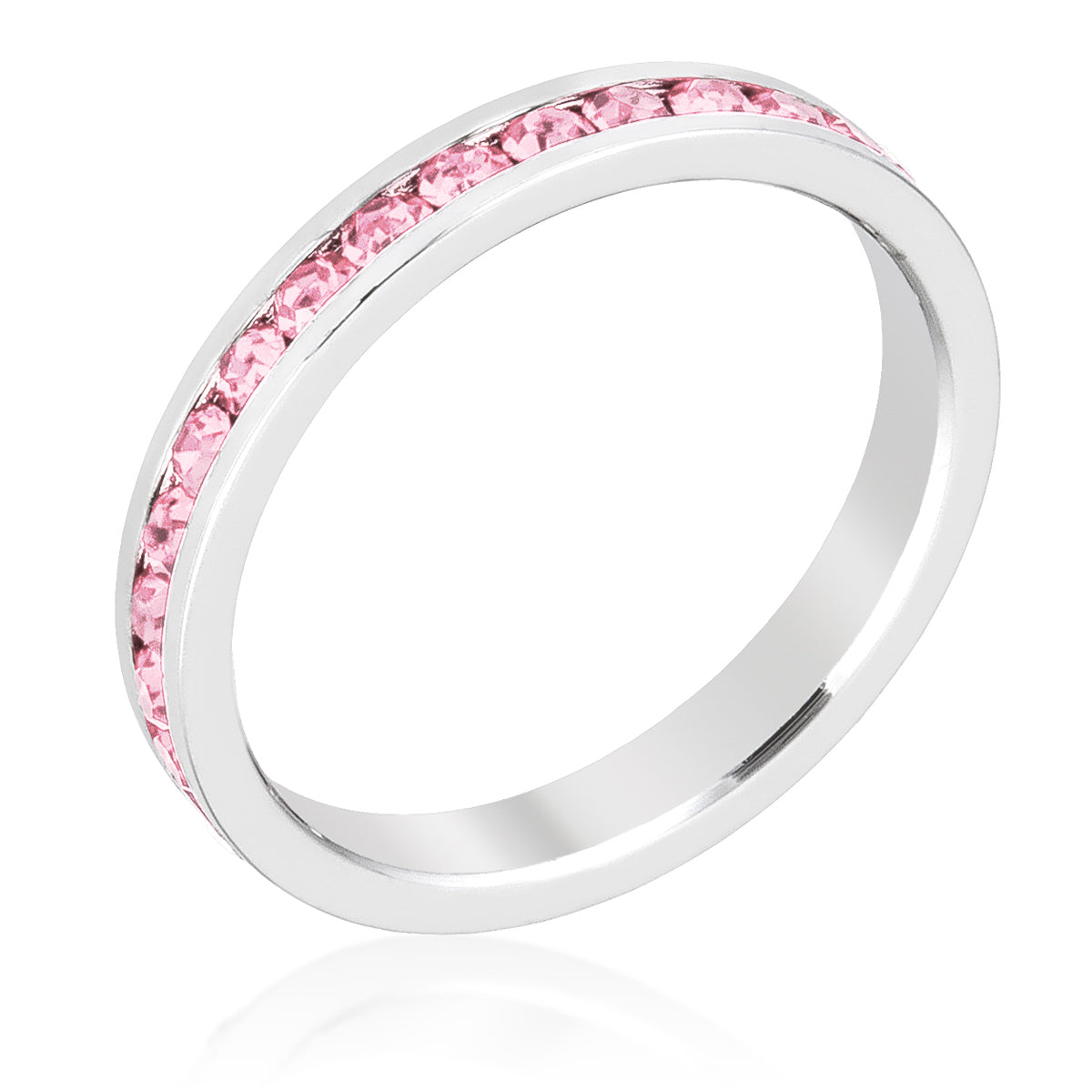 Pink Crystal Stackable Ring