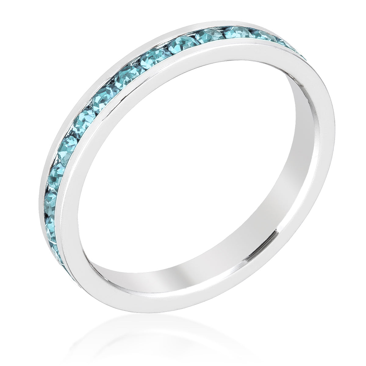 Aquamarine Crystal Stackable Ring