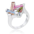 Myra Multicolor Rhodium Cocktail Ring