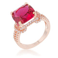 Charlene Ruby CZ Rose Gold Statement Ring