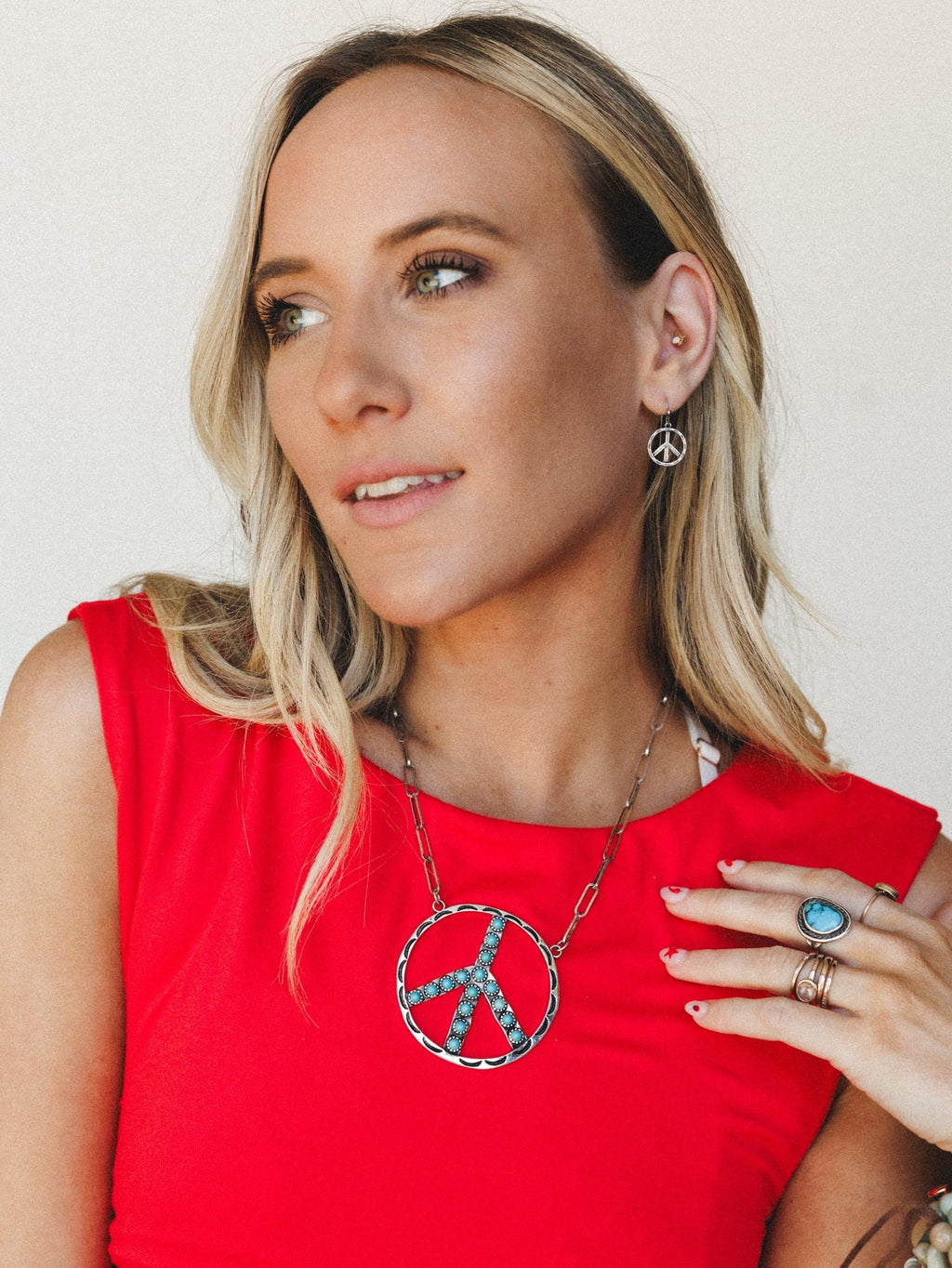 Show Peace Necklace and Earring Set - Turquoise