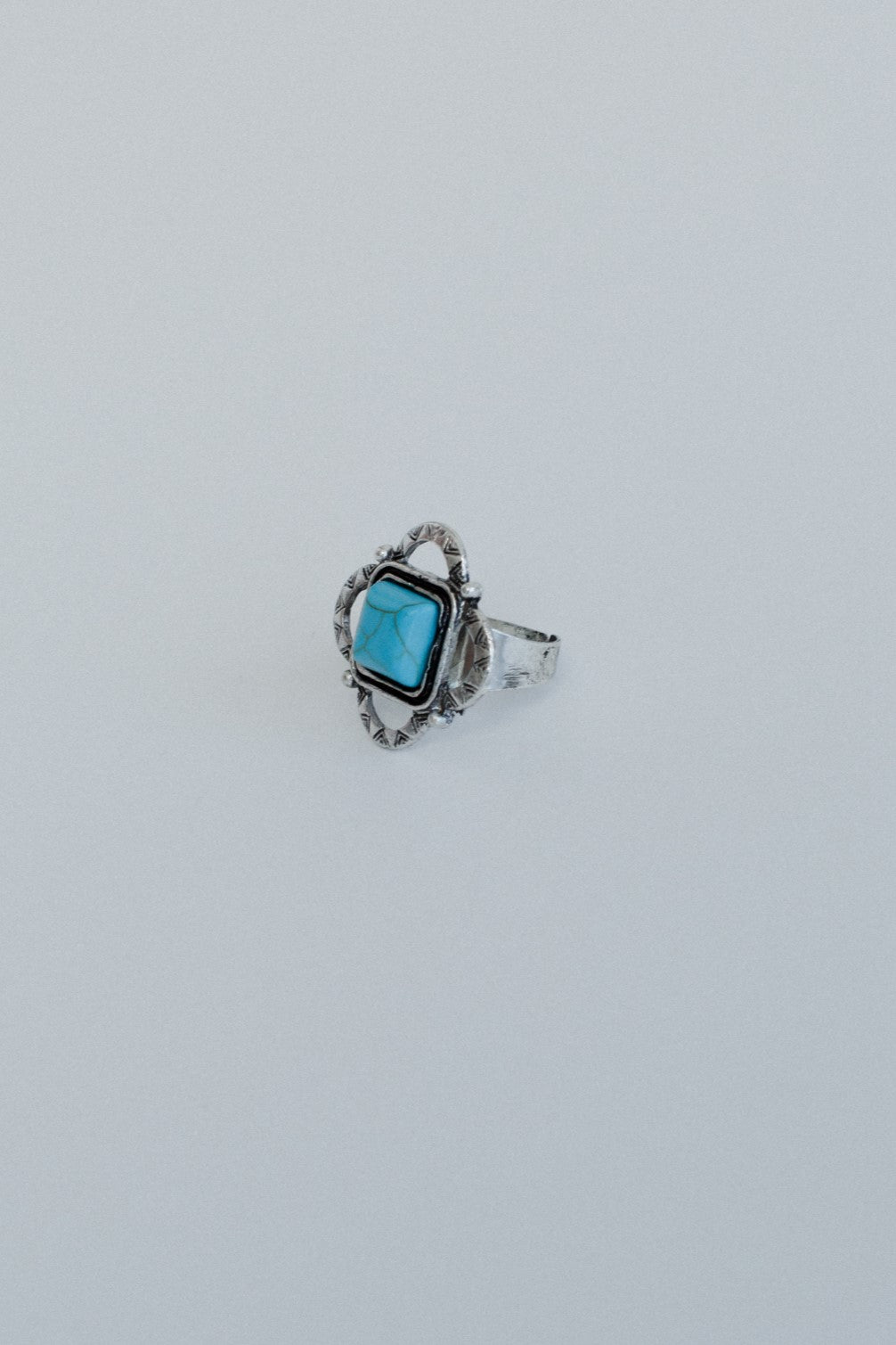 Whimsical Square Ring - Turquoise
