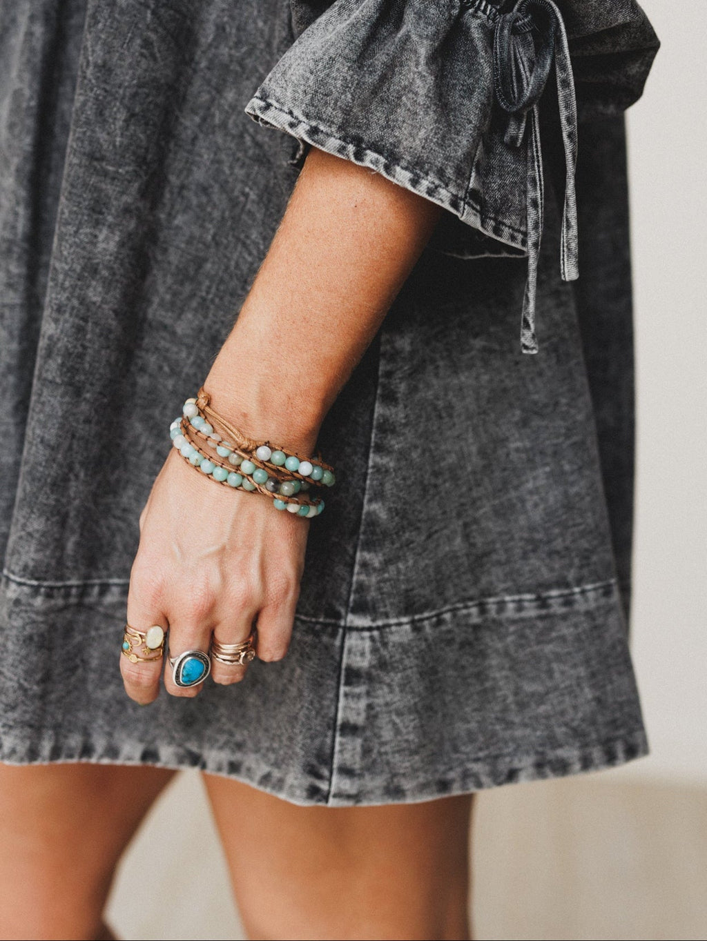 Solflower Wrap Bracelet - Blue